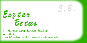 eszter betus business card